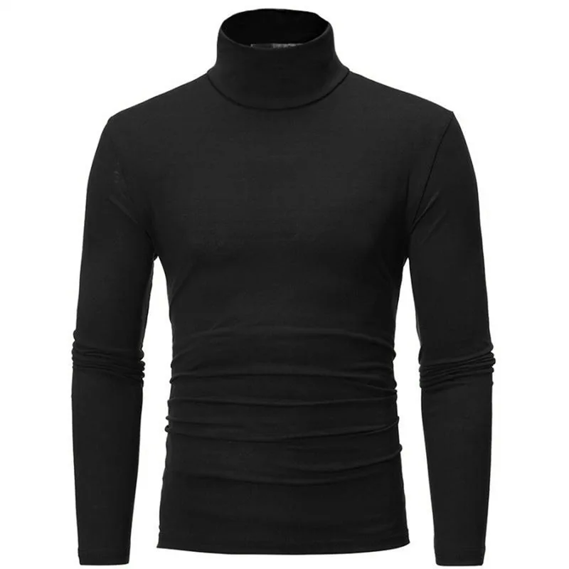 Thermal Underwear Tops Men Spring Clothes Thermal Shirt Autumn Men's Winter Tights High Neck Thin Slim Fit Long Sleeve T-shirt