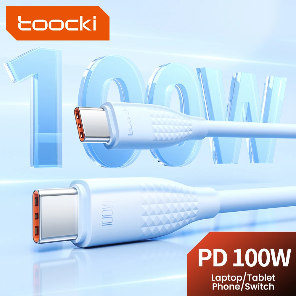 Toocki 100W USB C To Type C Cable Fast Charging Charger Cable Data Cord For iPhone 15 Macbook Huawei Xiaomi POCO Samsung Cable