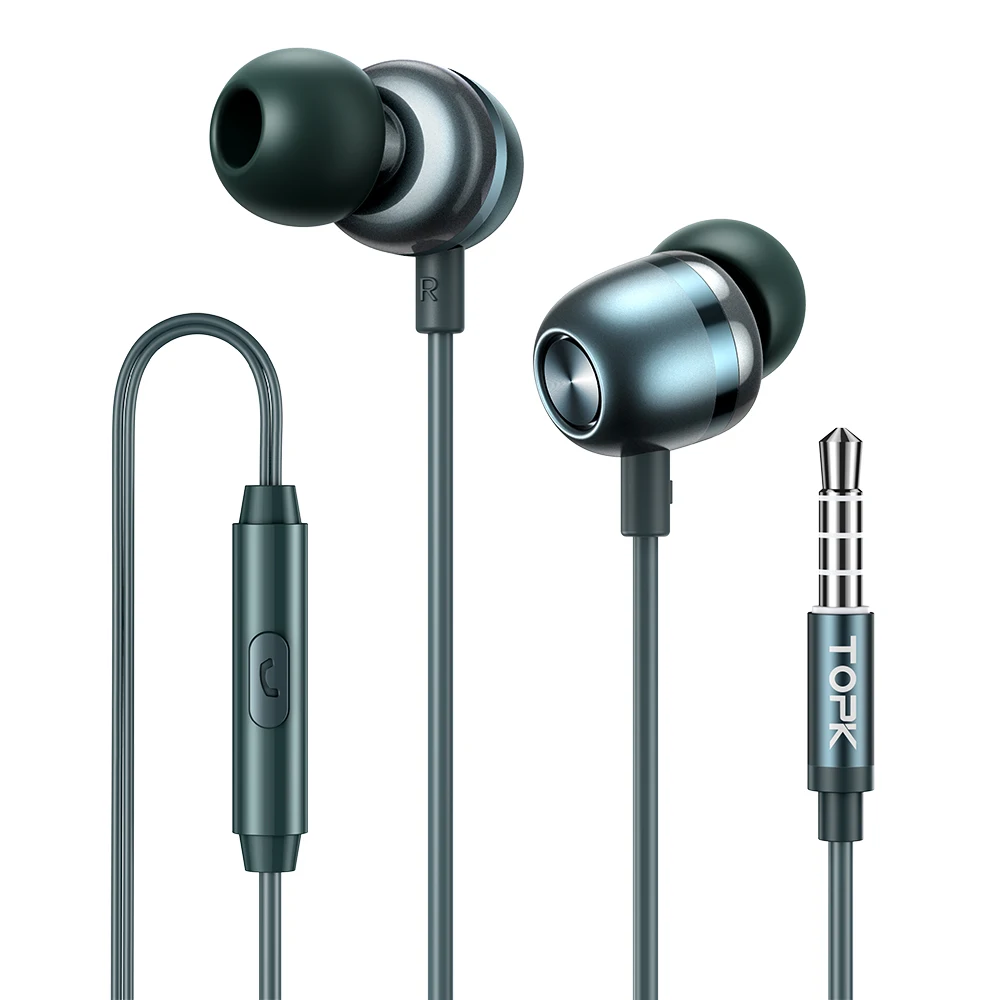 TOPK F36 Portable Sport Earphone Wired Super Bass With Microphone 3.5mm In-Ear Wired Hands Free For Xiaomi Huawei Samsung