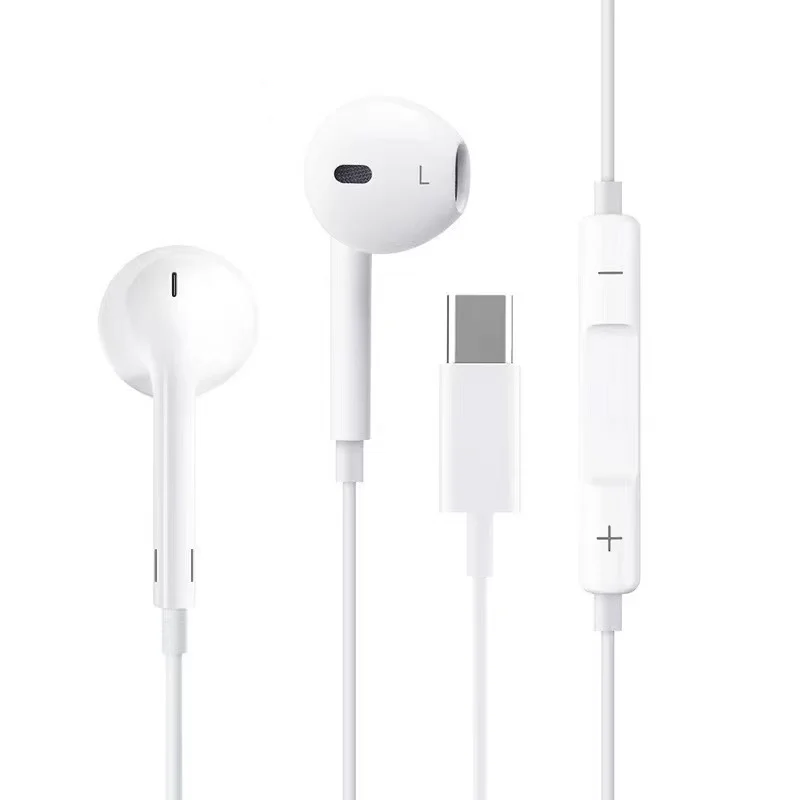 Type-C In-Ear Wired Earphones, Noise Cancelling Earbuds with Microphone for Gaming, Compatible with iPhone 15/15 Pro Max and Mos