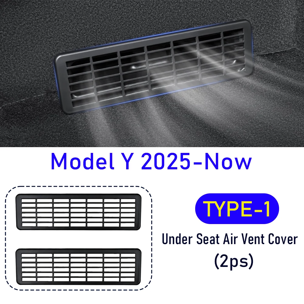 Under Seat Vent Cover for Tesla Model 3 Y Juniper 2025 2026 Air Condition Outlet Protector Rear Seat Air Vent Grill Accessories