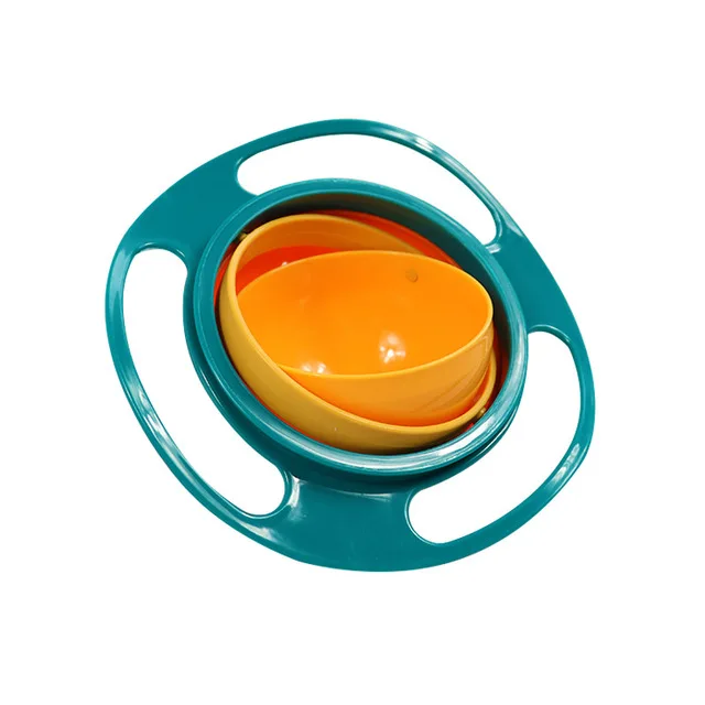 Universal Baby Feeding Bowl Gyro Bowl Practical Design Children Rotary Balance Novelty Gyro Umbrella 360 Rotate Spill-Proof Soli