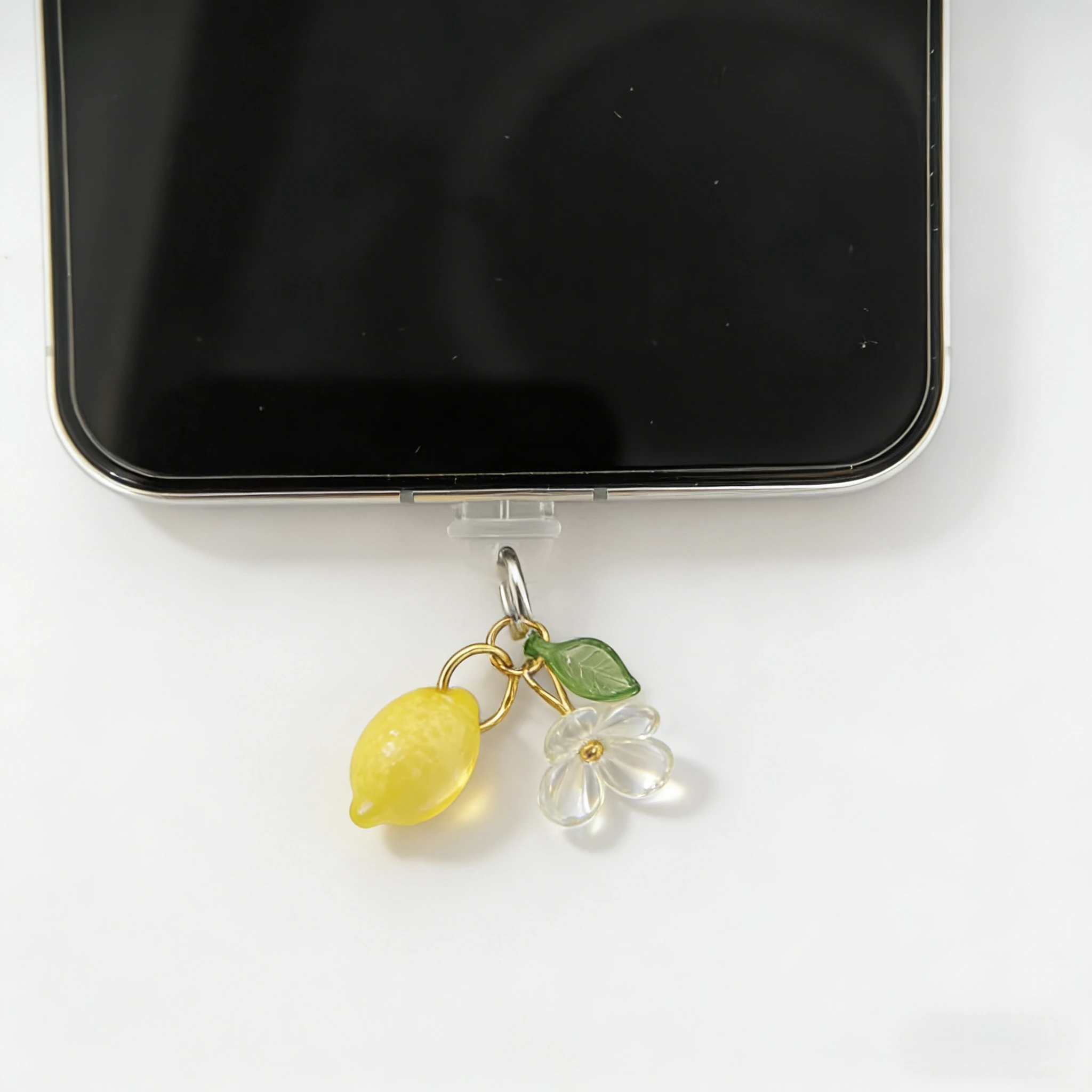 Universal Fruit-Themed Phone Dust Plug, Lemon, Grape, Cherry, Avocado-Shaped Interface Dust-Proof Decorative Pendant, Cute Phone Accessory for Girls