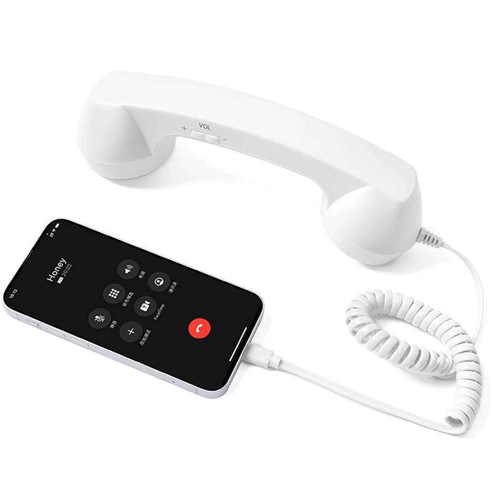 USB-C Type C Telephones Handset Retro Cell Phone Receiver With Microphone Speaker for Mobile Phones Cellphone Smartphone