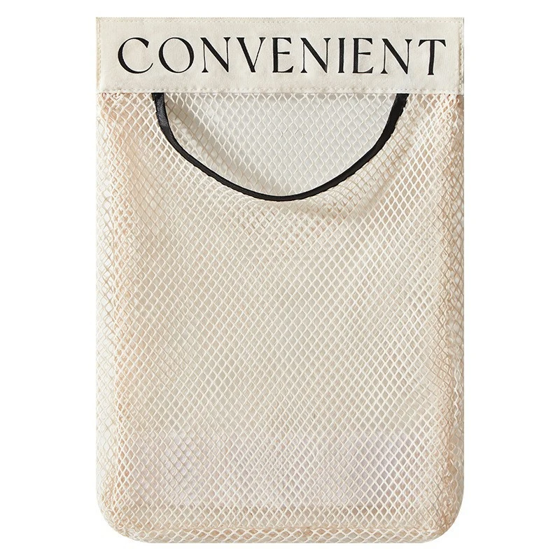 Wall Mount Mesh Storage Bag Garbage Bag Holder Plastic Shopping Bags Dispenser Sundries Bag Net Storage Grocery Bag Organizer