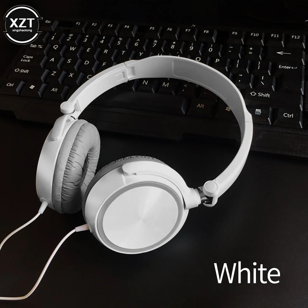 Wired Headphones Over Ear Headsets HD Sound Bass HiFi Sound Music Stereo Earphone Flexible Adjustable Headset For PC Phone