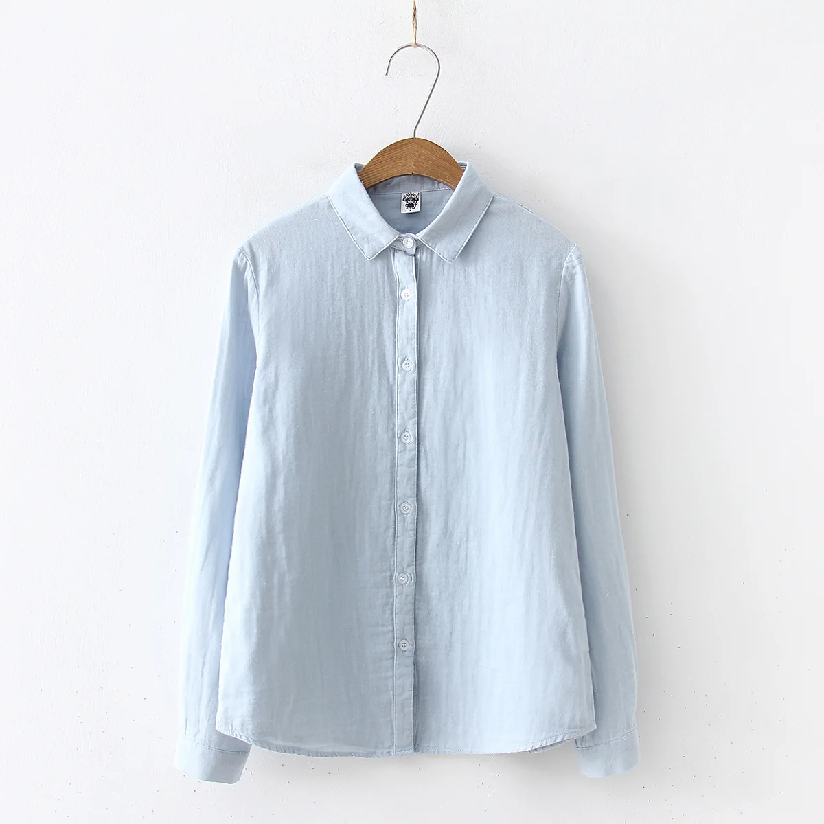Women Blouses New Fashion Long Sleeve Comfortable Office Shirt Cotton Yarn Casual Tops Blusas Femininas Solid Color
