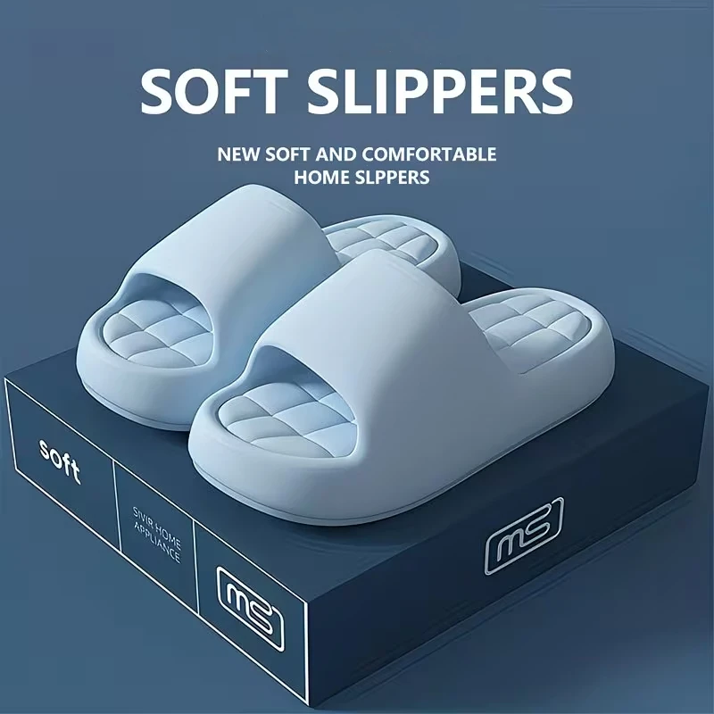 Women Summer Slippers Bathroom Shower Shoes Thick Soft Sole Non Slip House Slippers Men Fashion Lightweight Beach Sandals