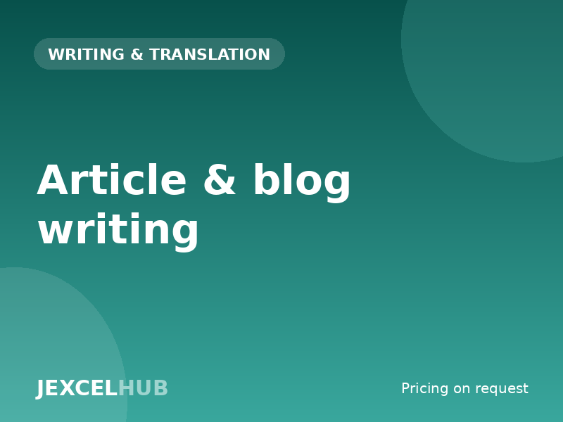 Article & blog writing