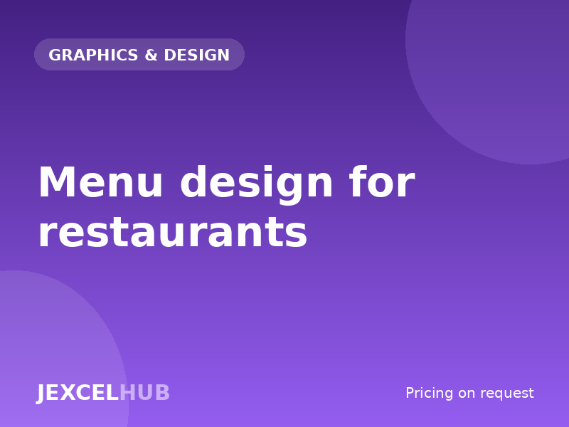 Menu design for restaurants