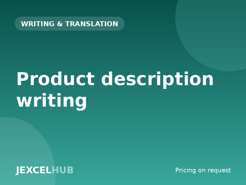 Product description writing